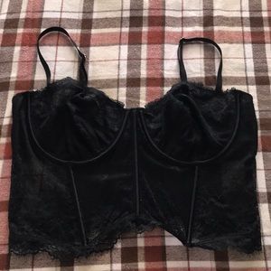 Abercrombie Black Lace & Mesh Balconette Corset NWT